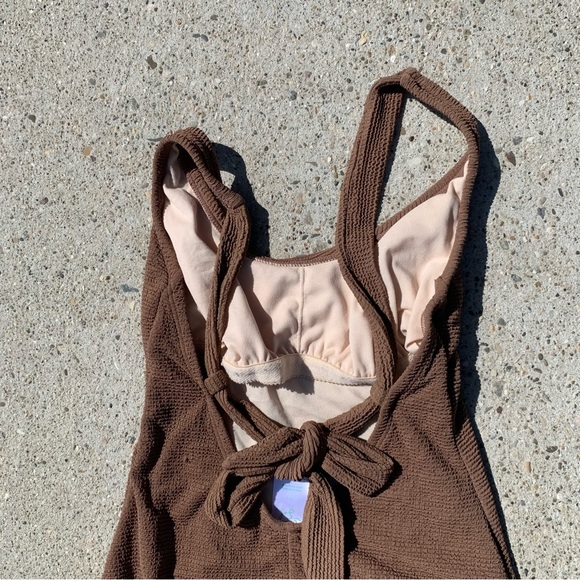 Kona Sol Swim New W Defects Kona Sol Nutmeg Textured One Piece